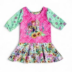 ROSIE & MAX Frozen Princess Elsa Anna Happy Birthday Tunic Dress Girls 6-7 (?)